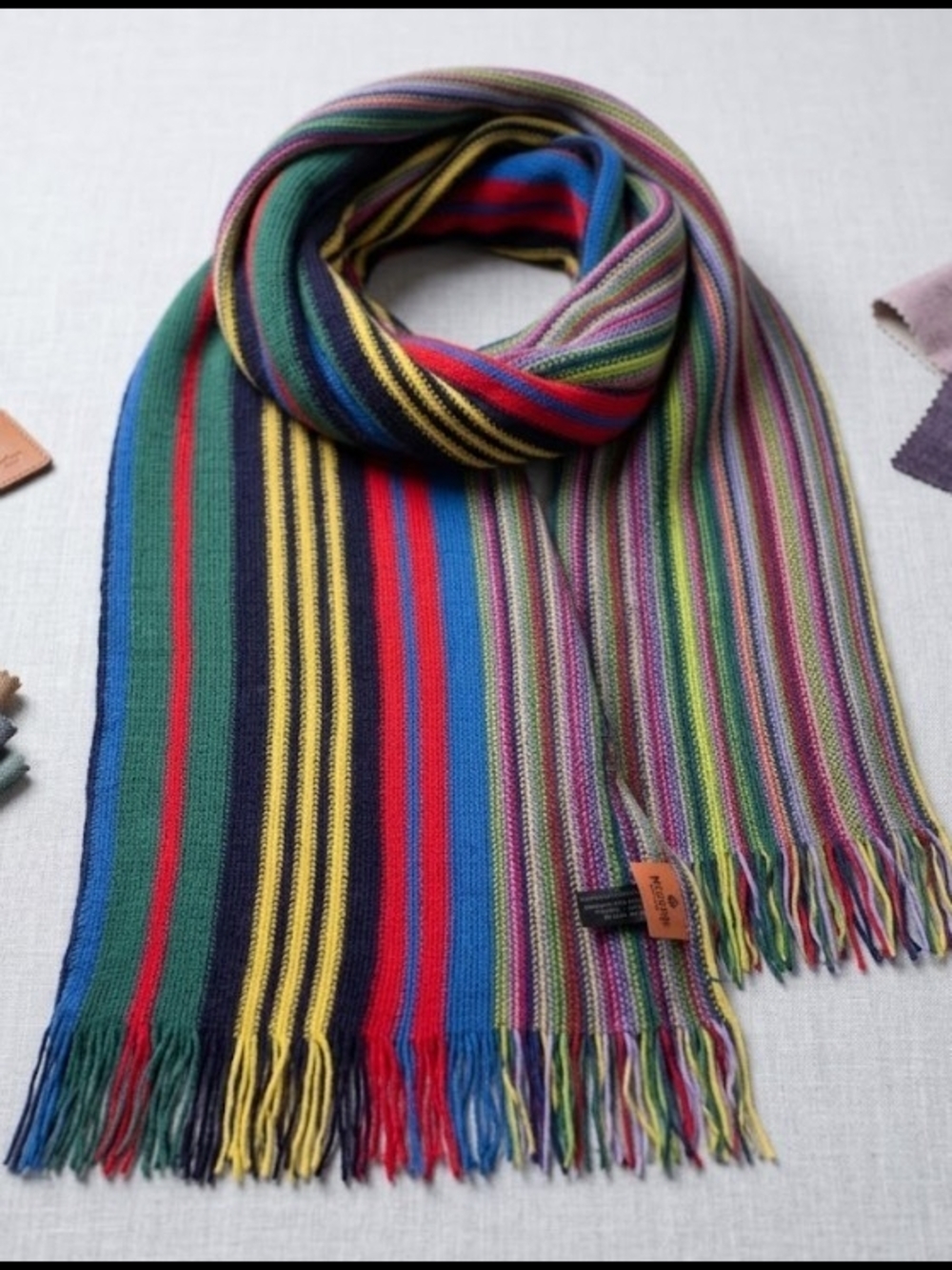 Missoni Multistripe Wool Blend Knit Scarf - Iconic Italian Luxury Wear Designer